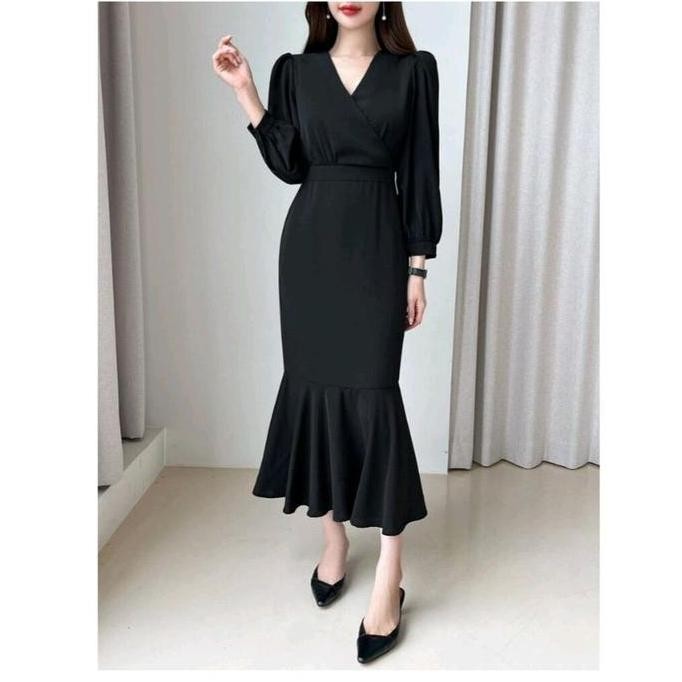Reliva Dress Mewah Terbaru-Dress Putih Pesta Wanita -Dress Gereja-Dress Korean Style-Dress Casual Te