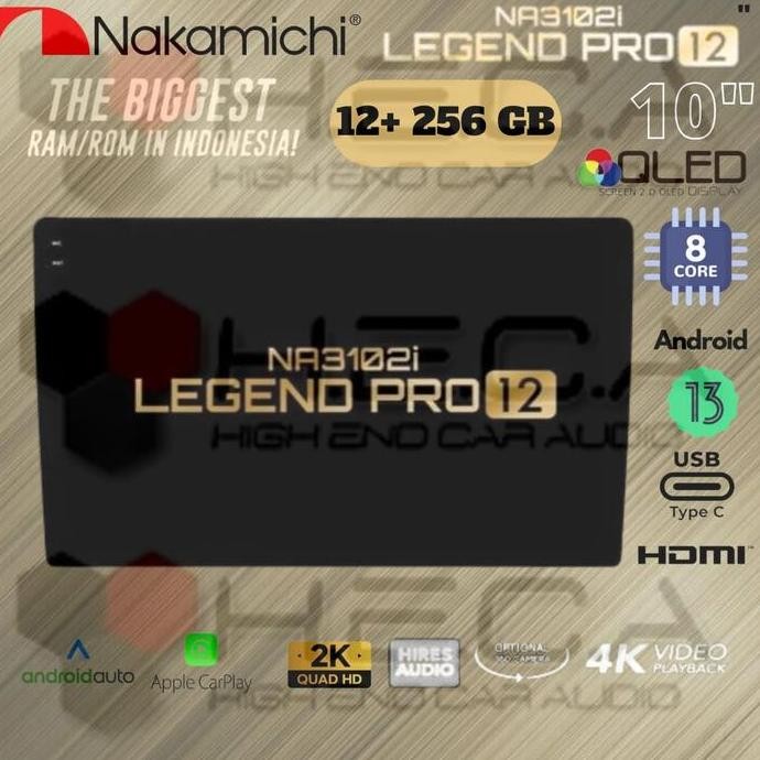 '' Nakamichi Legend Pro 12 10" Inch Ram 12/256 Gb Head Unit Android Na-3102I 4K Tape Mobil Tv ''