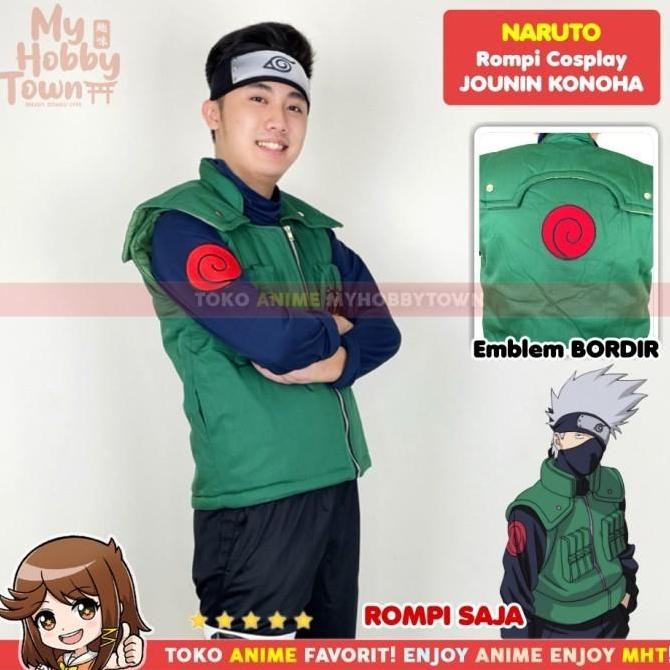 Rompi Vest Cosplay Kakashi Hatake Anime Naruto Jounin Ninja Konoha [terbaik]