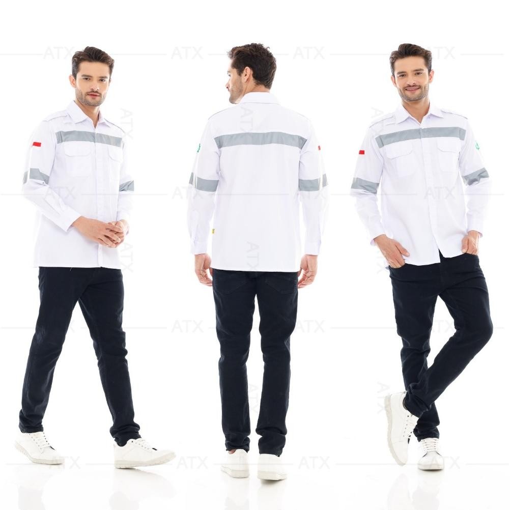 Wearpack Safety Baju Kerja Lapangan Lengan Panjang Merk ATX Putih