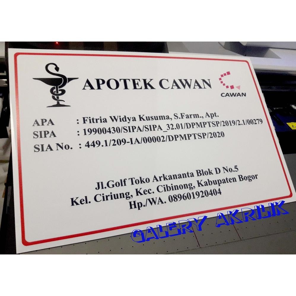 

SIGN BOARD PAPAN NAMA AKRILIK SIGN LABEL ACRYLIC DEZK ORGANIZER 40x60