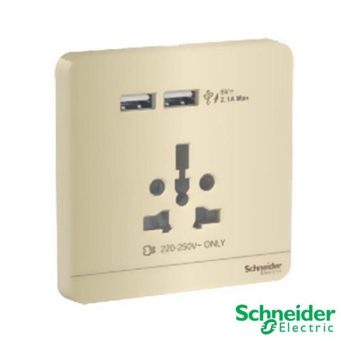 Promo SCHNEIDER AVATARON INT SOCKET W USB 2.1A WINE GOLD E8342616USB_WG COD