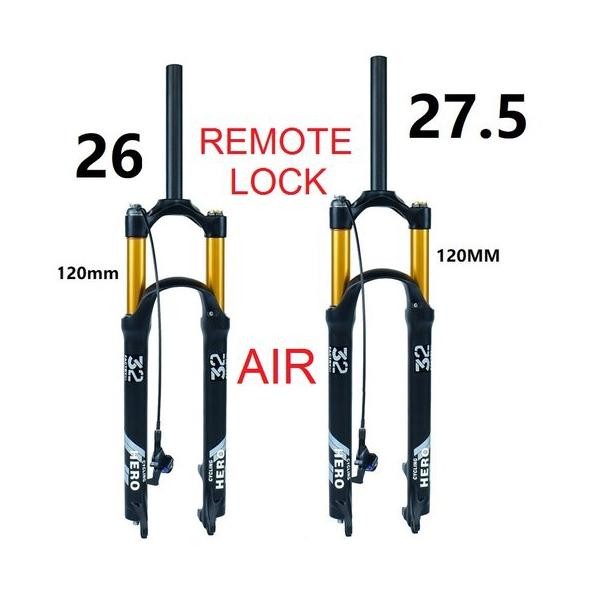 Premium Fork Hero Air 26 27,5 Remote Travel 120 26Inch 27.5Inch Udara Angin Lock Out Shock Garpu Mtb