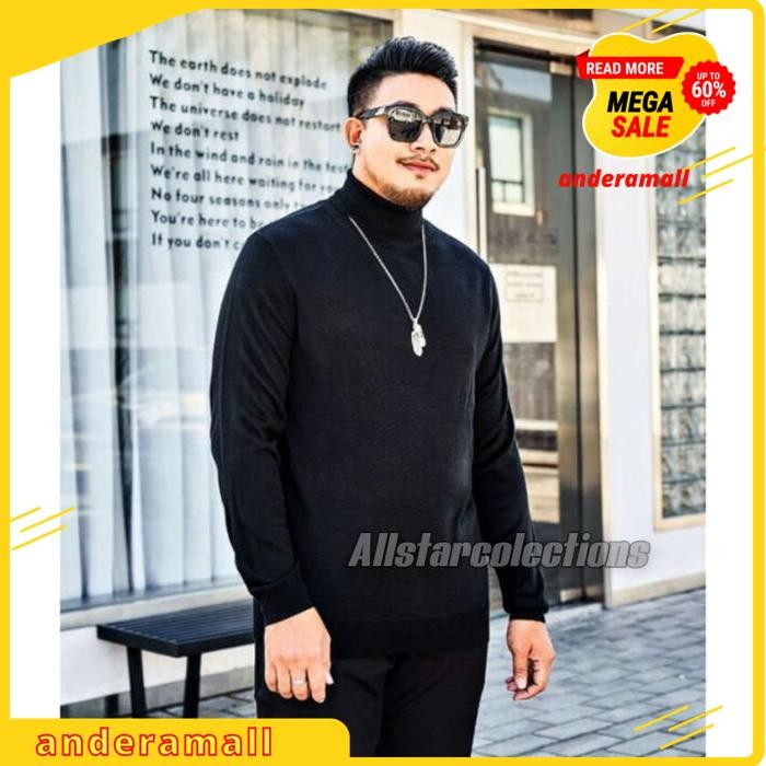 TURTLENECK PRIA JUMBO XXL BAJU LEHER TINGGI TURTLE NECK KOREAN STYLE BAJU POLOS KERAH TINGGI PRODUK 