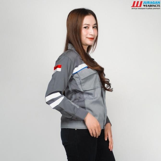 [Cod] Wearpack Safety Baju Seragam Kerja Lapangan Proyek Tambang K3 Panjang Pria Wanita Semijaket Wa