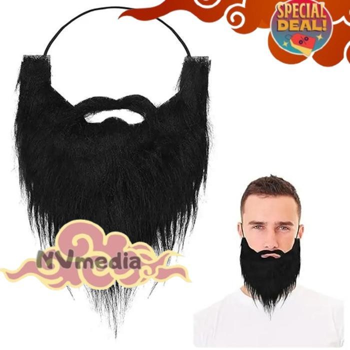Flash Sale Jenggot Palsu /Jenggot Imitasi Palsu Hitam Untuk Kostum Cosplay Halloween /Fake Beard Pan