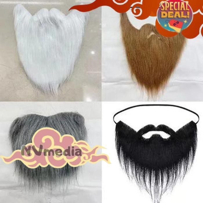 Top Today Hairclip Jenggot Palsu /Jenggot Imitasi Palsu /Kumis Palsu Jenggot /Jenggot Palsu Brewok B