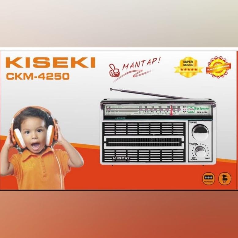 Radio KISEKI 4250 CKM-4250 / CKM-F100 Radio Jadul Portable Charge Baterai (Dual Power) Listrik FM