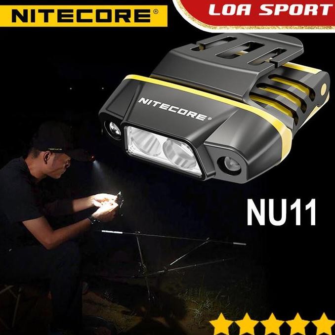TERMURAH - Senter Kepala Clip Jepit Dual Beam Sensor Gerak NITECORE NU11 600mAh