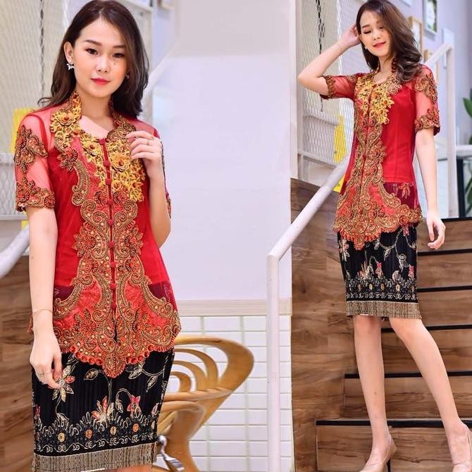 Set Kebaya Wisuda Modern~Kebaya Lengan Pendek~Kebaya Modis