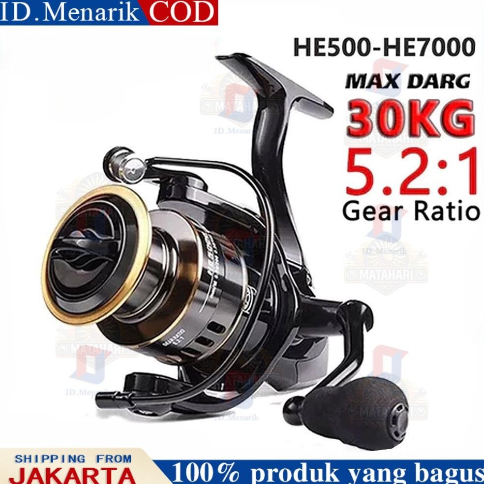 READY STOK CODCoralov Reel Pancing Tahan Air 27kg HE500-7000/ Reel Pancing Murah Kuat Power Handle/ 