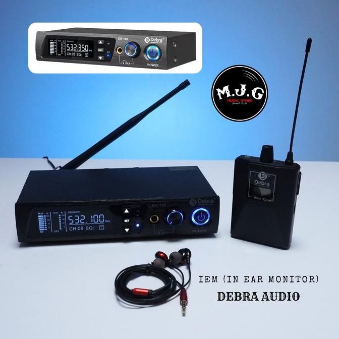 Debra Audio ER 102 professional IEM In Ear Monitor Wireless system transmisi sinyal UHF