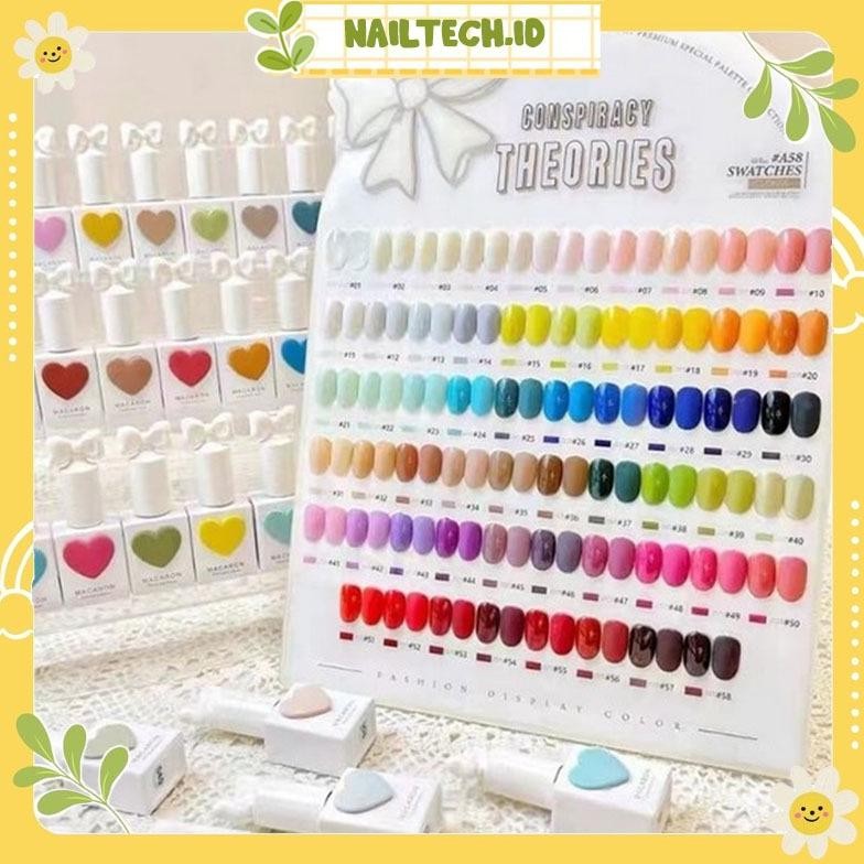 Sansu Macaron 58 Color Warna UV Gel Nail Set Kutek Gel 15ml Polish 1 Set Conspiracy Theory Botol Lov