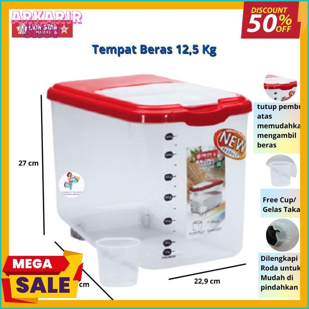 50% Off Kotak Beras Tempat Beras Oriza Rice Box 12,5Kg Rb 17 Lion Star