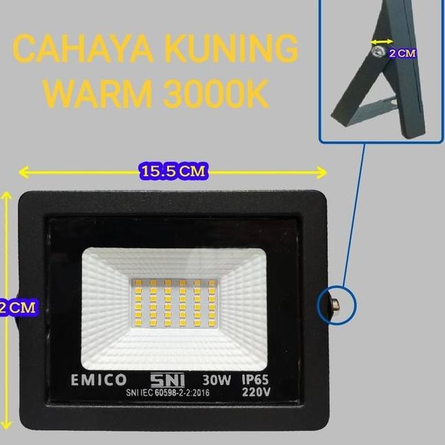 COD EMICO LAMPU SOROT LED 30W LED FLOOD LIGHT 30 WATT LED TEMBAK OUTDOOR (LISTRIK LAMPU RUMAH TANGGA