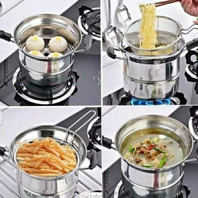PANCI KENTANG GAGANG PANCI GORENG KENTANG 3 IN 1 PANCI DEEP FRYER MULTIFUNGSI