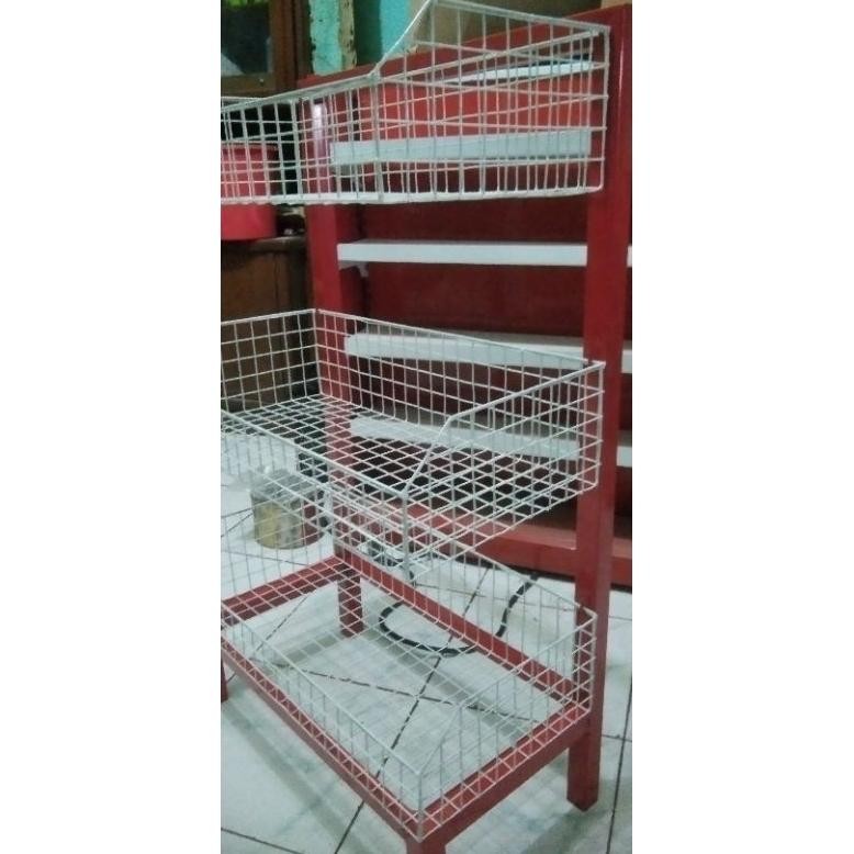 rak ciki Snack rak warung 3 susun termurah