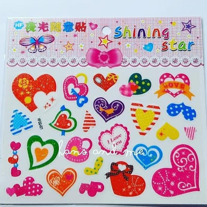 

Sticker Glitter Anak Stiker Hati Love