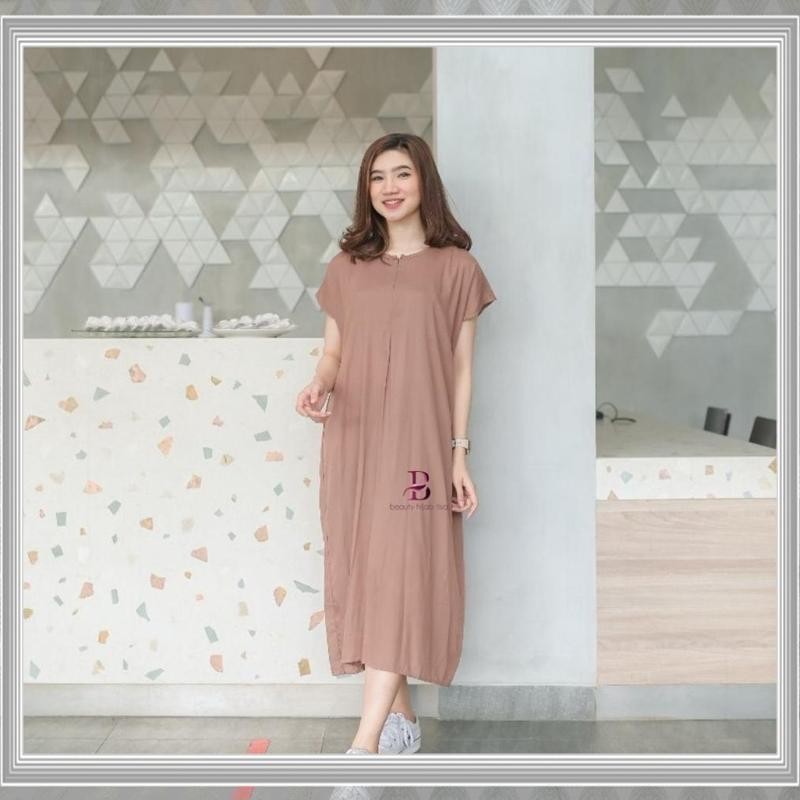 Termurah Daster dress long busui habel panjang semata kaki terbaru 2025 rayon polos premium BUG-93