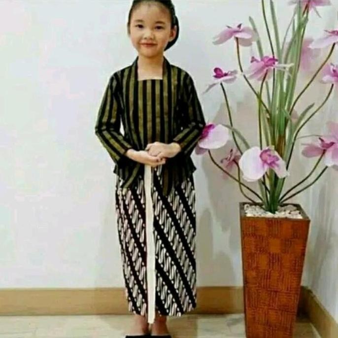 DF9 >> Kebaya Lurik Anak Perempuan - Baju Adat Anak Perempuan - Kebaya Anak Modern