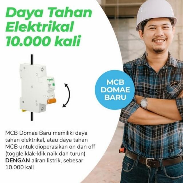 COD SCHNEIDER ELECTRIC NEW DOMAE MCB 25A 1P - DOMF01125 C25 MCB (LISTRIK LAMPU RUMAH TANGGA KANTOR H