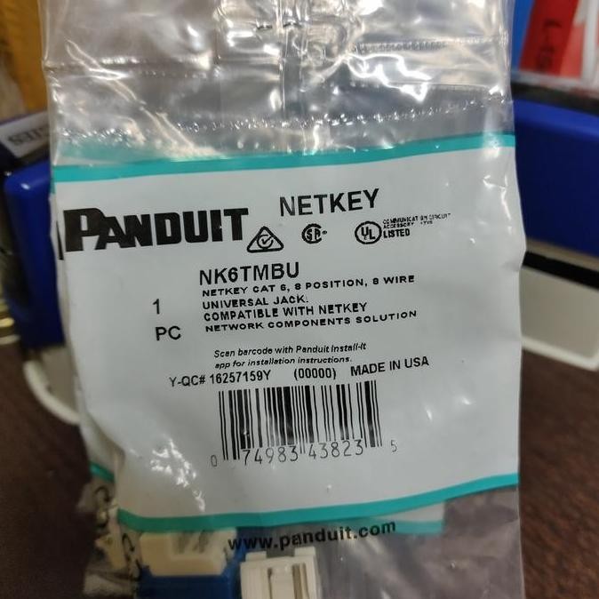 DE152 >> panduit netkey modular cat 6 blue NK6TMBU KEYSTONE