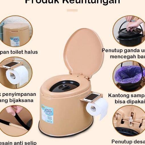 hen Closet Toilet Duduk Portable + Ember Untuk Lansia & Ibu Hamil - Toilet Duduk Portable Serbaguna