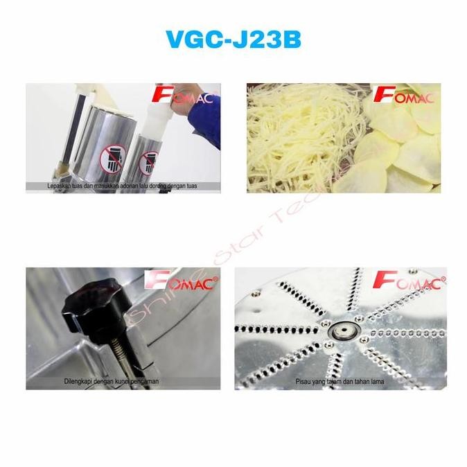 Fomac Multi Purpose Vegetable Cutter Machine Vgc-J23A Vgc-J23B Vgc-J23C Pemotong Sayur, Iris & Dadu