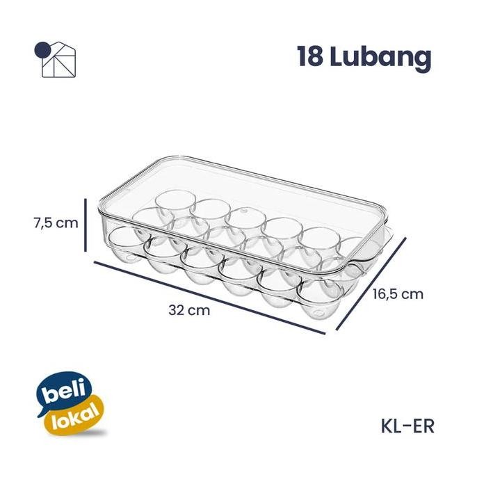 Kanso Living Kotak Penyimpanan Telur Egg Box Akrilik - 18 Lubang