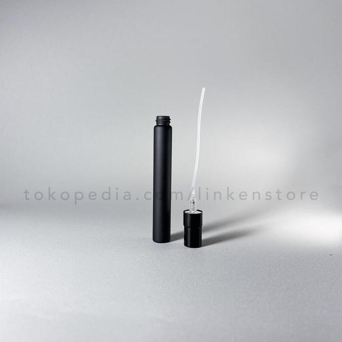 Botol Spray 10ml Kaca HITAM DOFF Tutup Metal / Aluminium Parfum