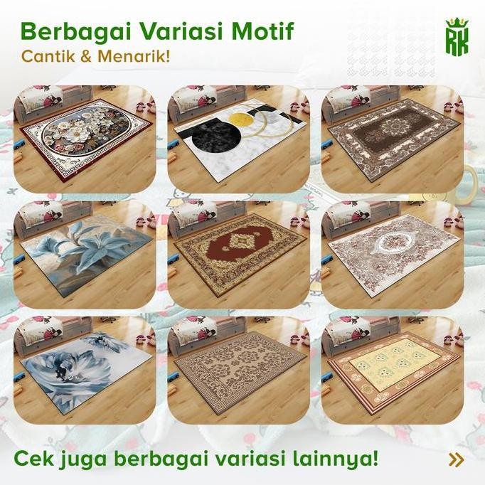 NEW - RAJA - Karpet Lantai Karpet Ruang Tamu Desain Modern Estetik Elegan