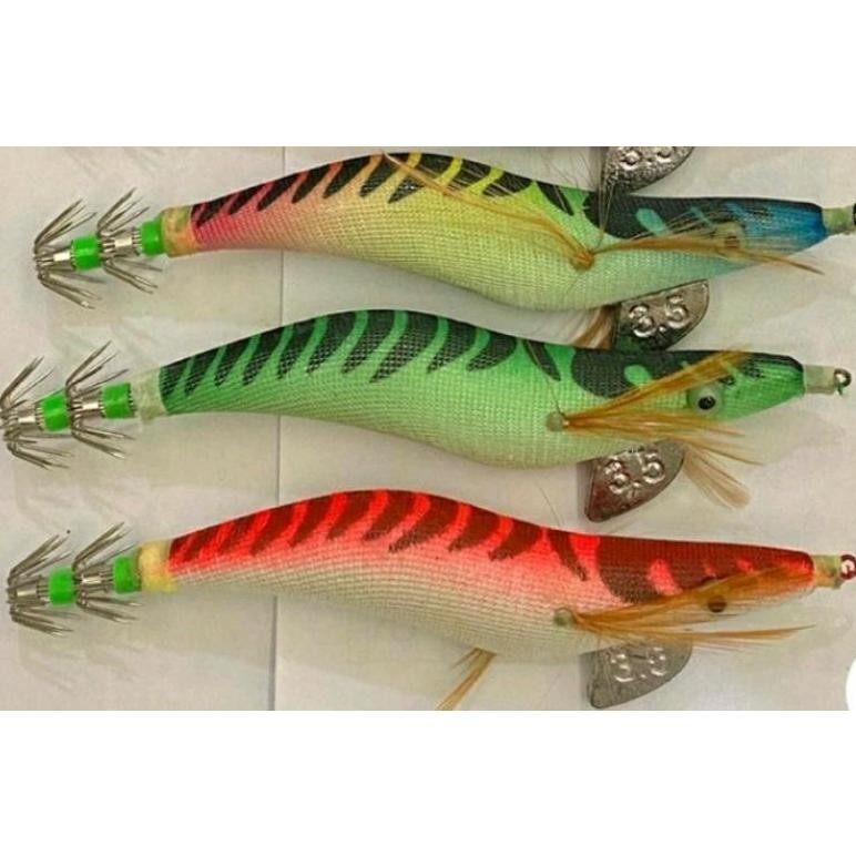umpan pancing cumi Squid Jig 3.0,3.5&4.0-glow in the dark