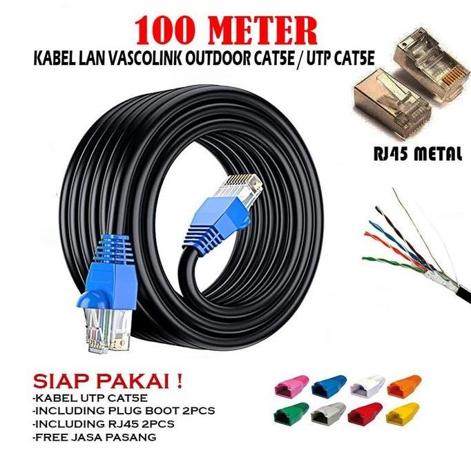UTP 100 METER KABEL LAN OUTDOOR UTP VASCOLINK CAT5E UTP 100 METER