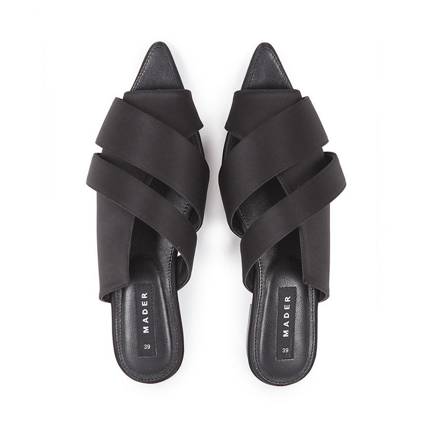 Mader Open Toe Mules Satin Bla