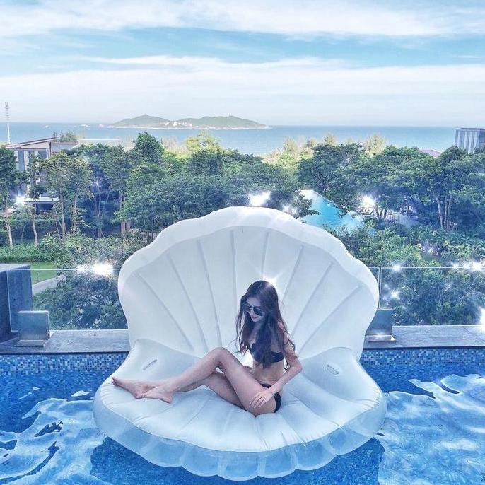 PELAMPUNG RENANG DEWASA / BAN KOLAM RENANG MOTIF KERANG MUTIARA BESAR BAHAN TEBAL