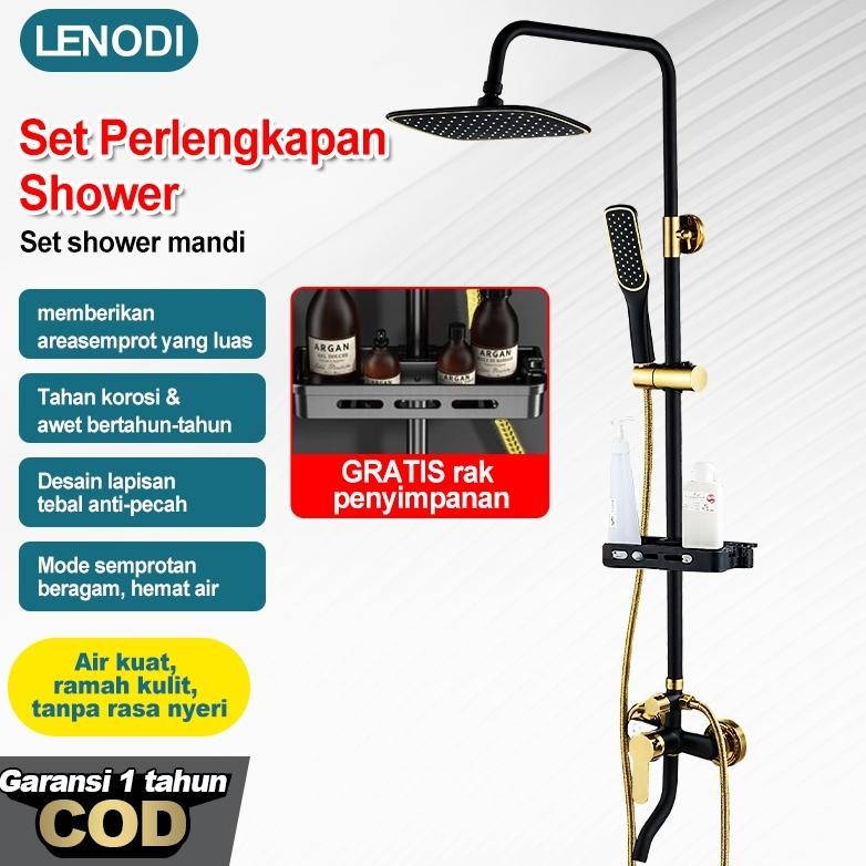 READY STOK Lenodi -Shower set/Shower Tiang Set Panas-Dingin/Set Shower Air Panas Dingin Alat Shower 