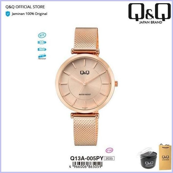 READY Q&Q QNQ QQ JAM TANGAN ARLOJI WANITA RANTAI ANALOG - Q13 Q13A TAHAN AIR TERBARU