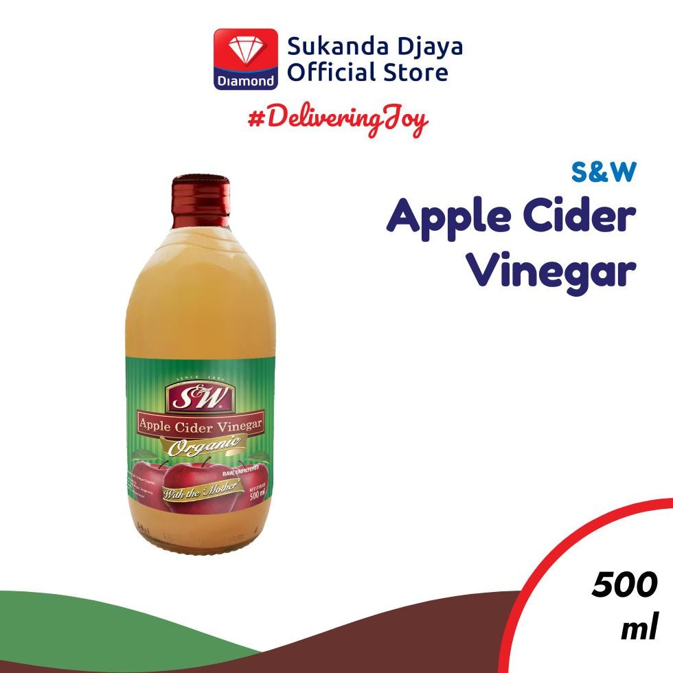 S&W Apple Cider Vinegar Organic 500ml - Cuka Apel
