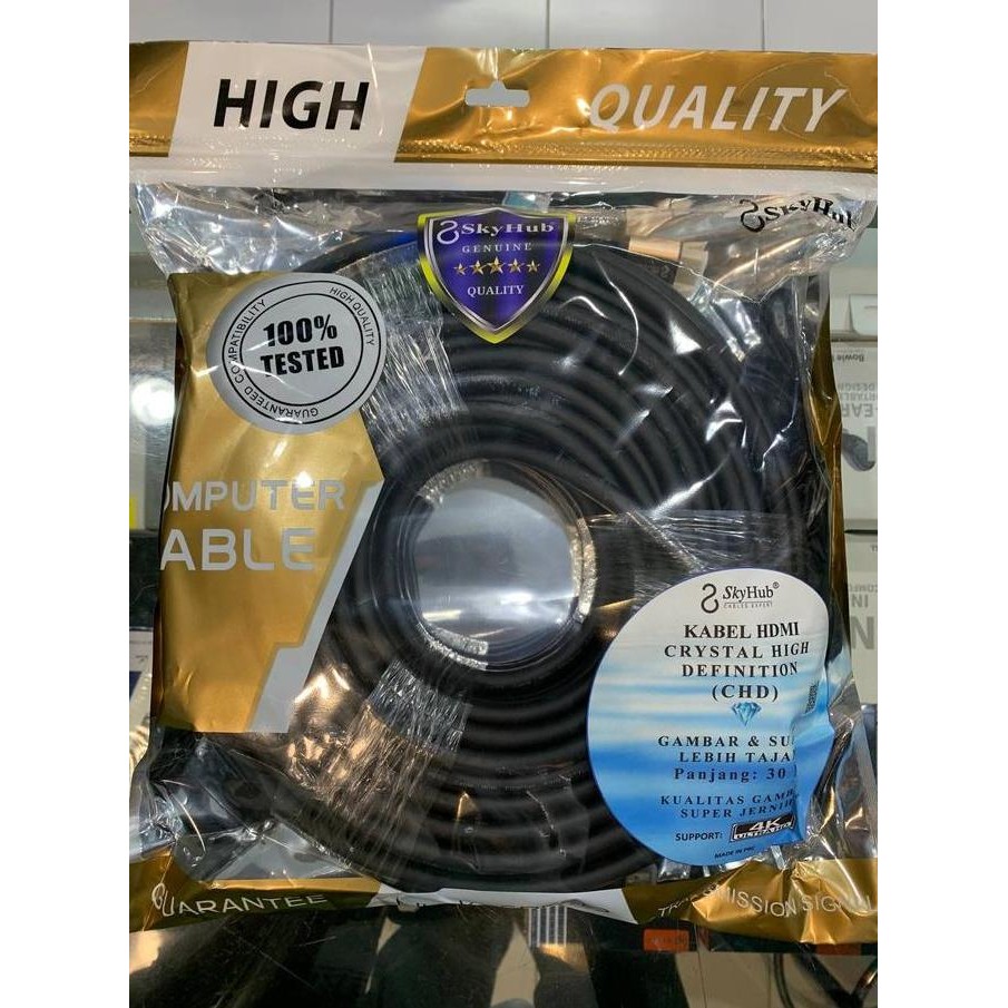 TERMURAH - KABEL HDMI HITAM 4K SKYHUB 30 M - KABEL HDMI 4K - KABEL HDMI ORI