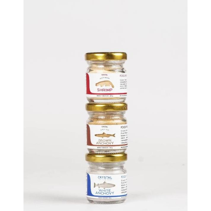

Crystal Of The Sea - (Set Of 3 Jar 20Gr) White Anchovy + Brown Anchovy + Shrimp Powder / Bubuk Mpasi / Bubuk Tabur Penyedap Masakan Msg Udang