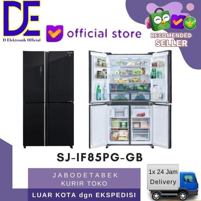 TERLARIS - KULKAS SHARP SJ-IF85PG-GB MULTIDOOR QUEEN SERIES INVERTER SJ-IF85PB-SL