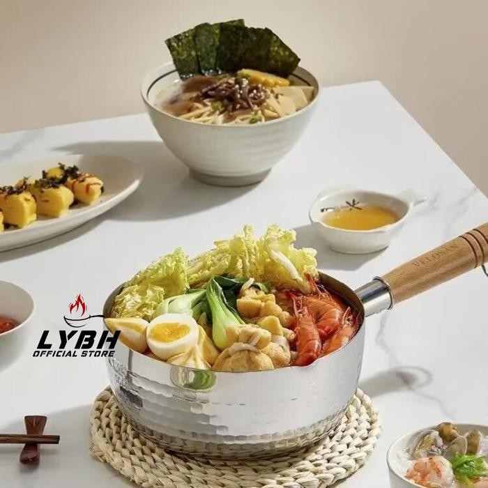 PWH Panci sarapan, panci sup mie instan, panci kecil anti lengket, panci kepingan salju Jepang, panc