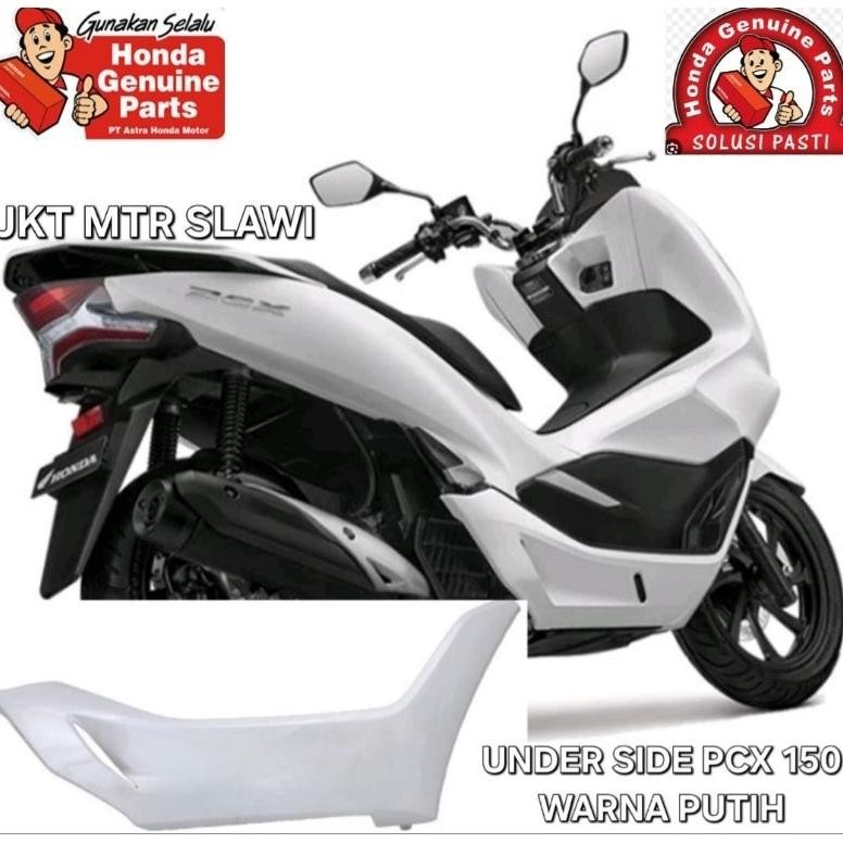 cover under side pcx 150 under side, cover samg bah putih mutiara satuan ori honda