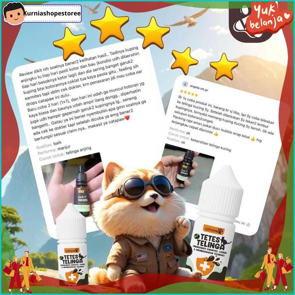 COD CATAPAW Tetes Telinga Kucing Mengobati Earmites Conge Gatal Infeksi Pembersih Kuping Congek Bera