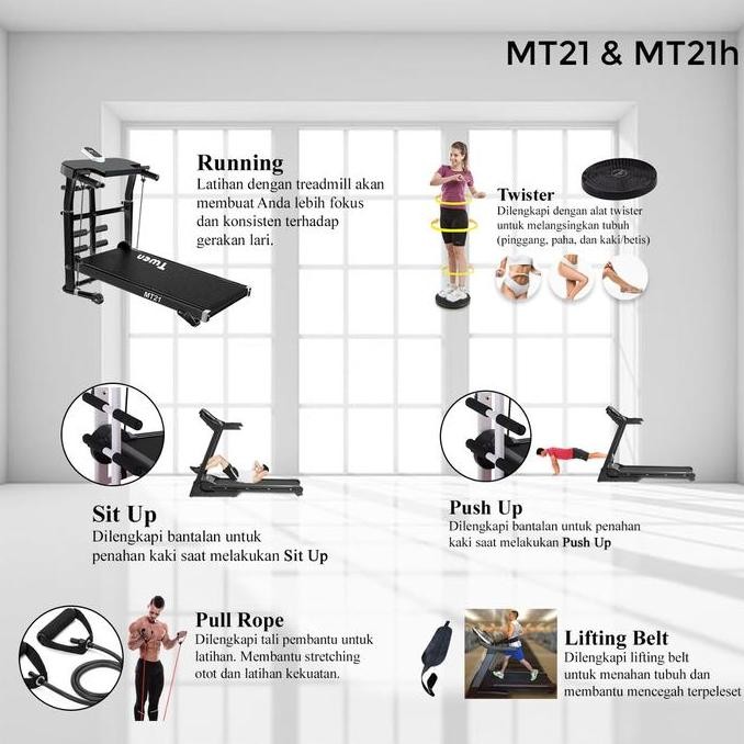 Treadmill Manual Alat Fitness Multifungsi Twen 5 in 1 Twen MT21 MT28