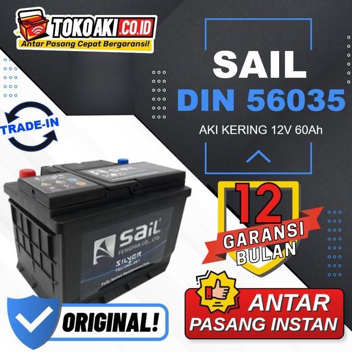 TERLARIS - Aki Wuling Almaz (2018-now) - SAIL MF 56035 DIN60 - 60Ah