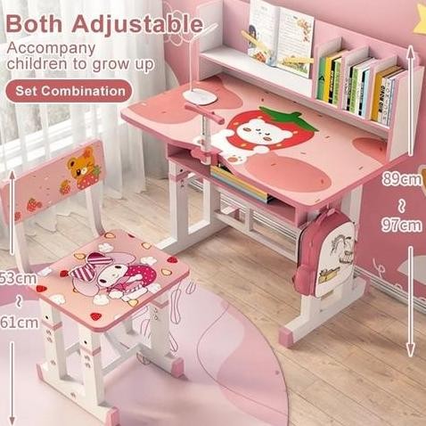 Meja belajar anak set kursi Meja belajar anak perempuan Meja belajar aesthetic