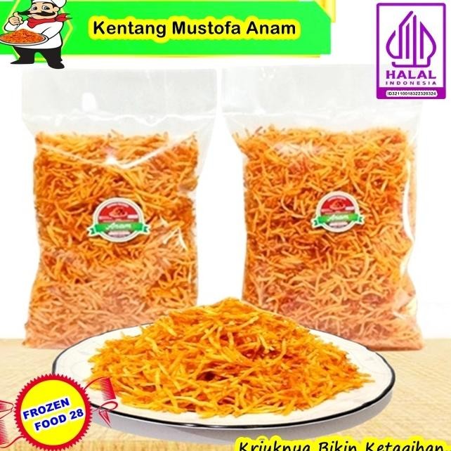 Kentang Goreng Mustofa 1Kg Keripik Kentang Goreng Kering Pedas Manis Sti Teri Kacang