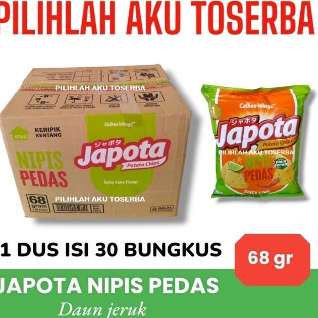 Japota Keripik Kentang Nipis Pedas 68 Gr 1 Dus