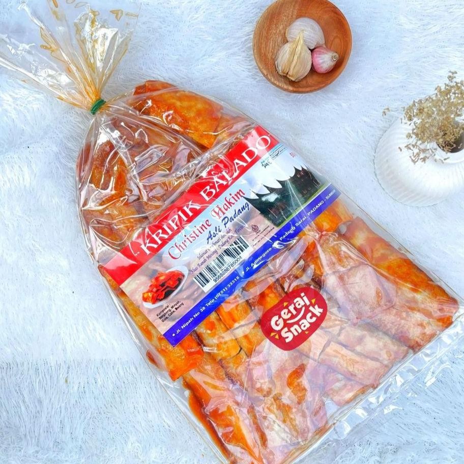 

Keripik Balado Sanjai Christine Hakim Oleh2 Khas Padang Rasa Pedas Manis G